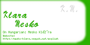 klara mesko business card